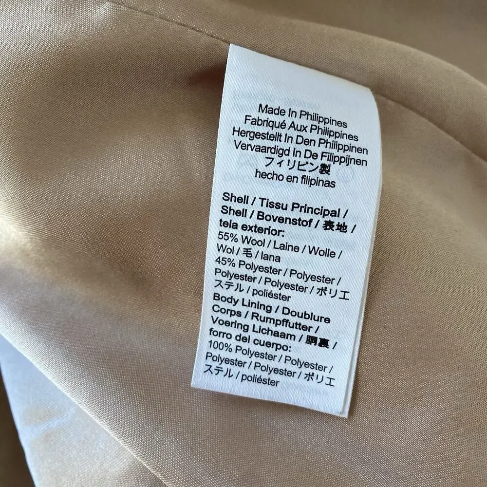 J. Crew Frances Lady Jacket in Ivory Tweed with Black Trim Gold Buttons SZ 22